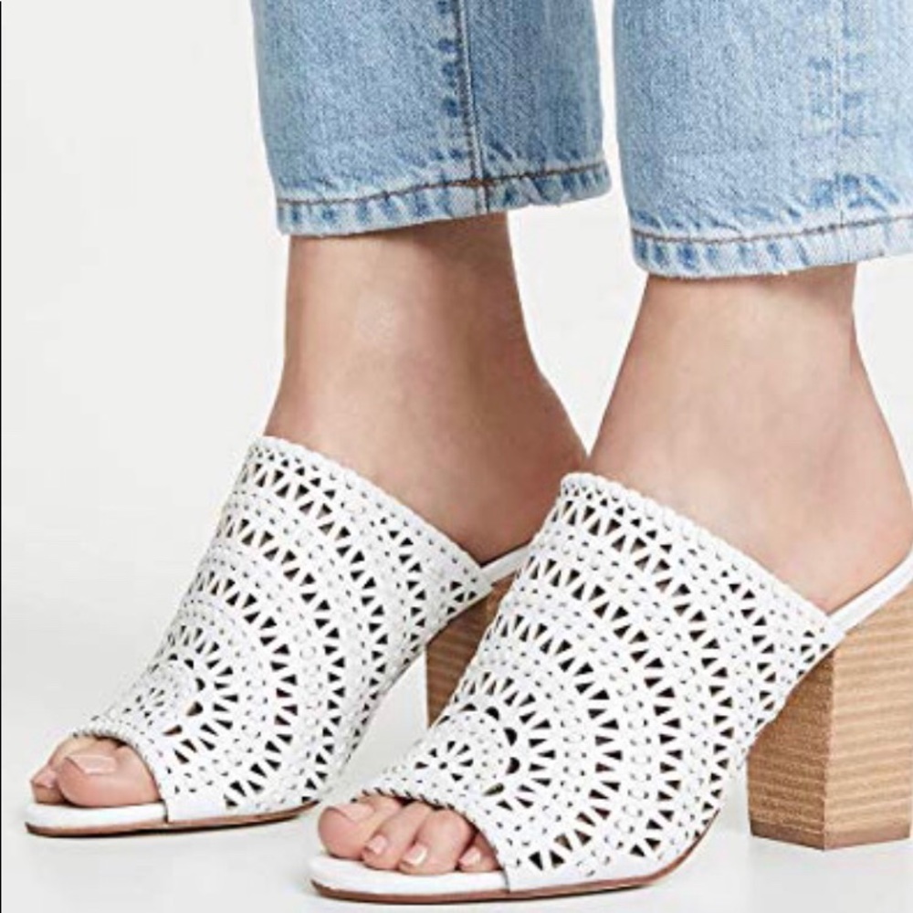 NEW Jeffrey Campbell Woven Block Heel Mules